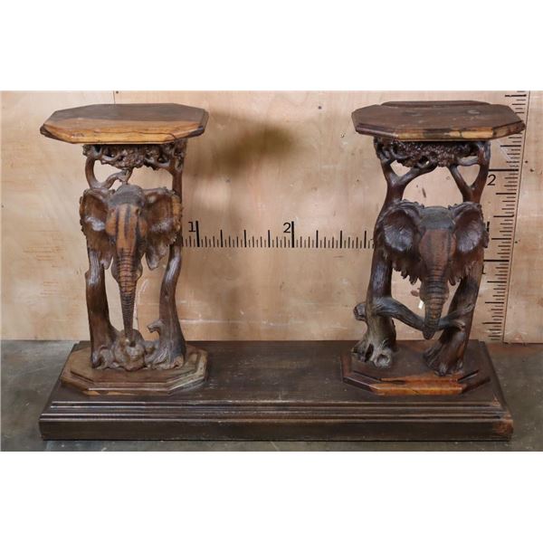 Hand-carved Repurposed Antique African Railwood TABLE with No Top
