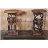 Image 1 : Hand-carved Repurposed Antique African Railwood TABLE with No Top