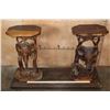 Image 3 : Hand-carved Repurposed Antique African Railwood TABLE with No Top