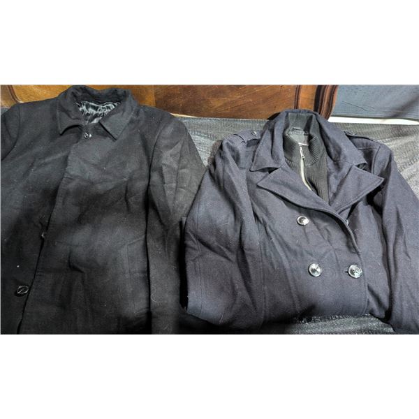  Lot of Two, Men's Outerwear Black Coats,
