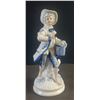 Image 2 : Lefton Taiwan Porcelain Boy Figurine and Alison Jaken Blue Glazed Ceramic Vase