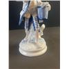 Image 5 : Lefton Taiwan Porcelain Boy Figurine and Alison Jaken Blue Glazed Ceramic Vase