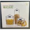Image 2 : 3-Piece Glass Canister Set With Outbound Picnic Bag and Accessories