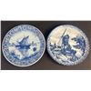 Image 1 : 2 De Porceleyne Fles Dutch Delft Blue Wall Plates, Chornick, Made in Holland