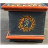 Image 3 : Vintage Hand-Painted Wooden Folk Art Trinket Box and Primitive Nightlight Lamp Pair