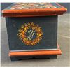 Image 6 : Vintage Hand-Painted Wooden Folk Art Trinket Box and Primitive Nightlight Lamp Pair