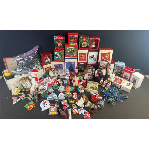 Large Assorted Lot of Hallmark, Carlton, and Various Christmas Ornaments 
