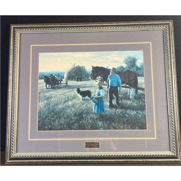 Robert Duncan "Hay Time" Framed Print with Plaque and Matting