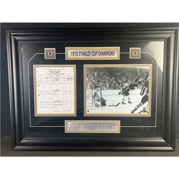 Framed Boston Bruins 1970 Stanley Cup Champions Collage 24 X 34
