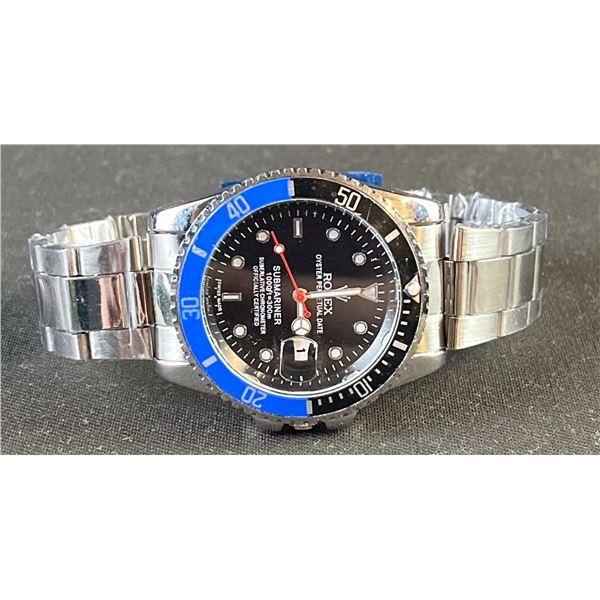 Rolex Submariner Replica Wristwatch Stainless Steel Blue Bezel