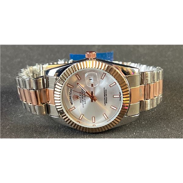 Stainless Steel Two-Tone Rolex Design Replica Wristwatch 