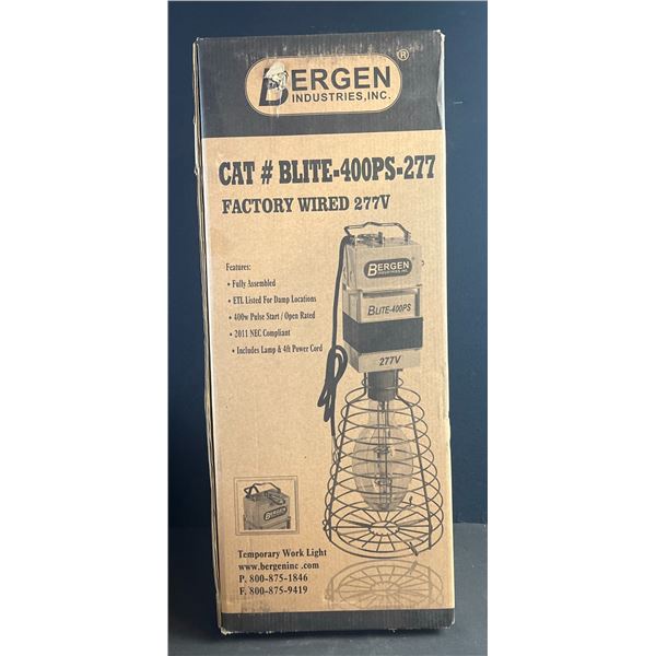 Bergen CAT# BLITE-400PS-277 Factory Wired 277V Temporary Work Light