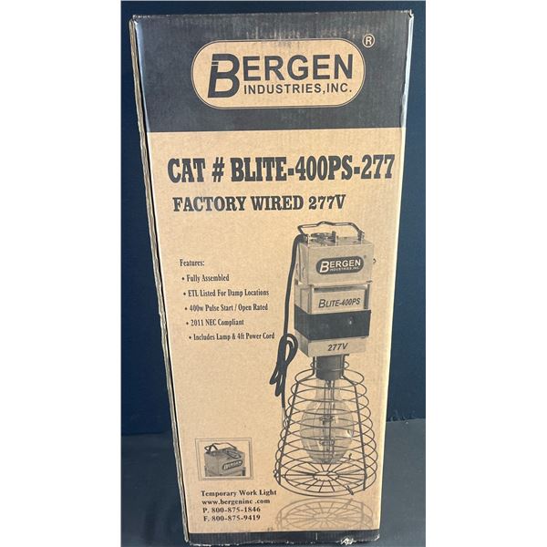 Bergen CAT# BLITE-400PS-277 Factory Wired 277V Temporary Work Light