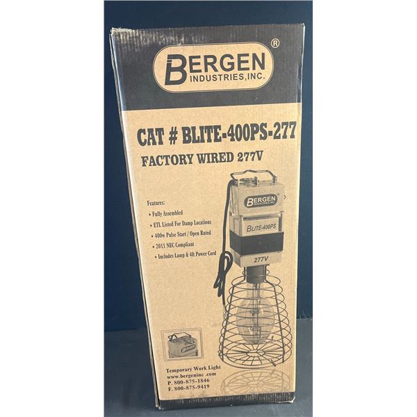 Bergen CAT# BLITE-400PS-277 Factory Wired 277V Temporary Work Light