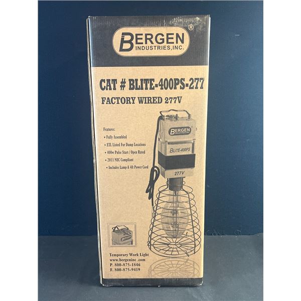 Bergen CAT# BLITE-400PS-277 Factory Wired 277V Temporary Work Light