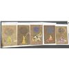 Image 1 : 5 Indian Illustrated Revenue Stamp Documents with Hand-Painted Figures
