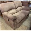 Image 1 : Brown Microfiber Two-Seat Reclining Loveseat