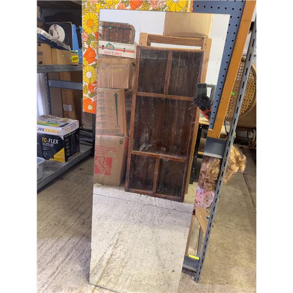 Full-Length Frameless Rectangular Wall Mirror With Backing Panel