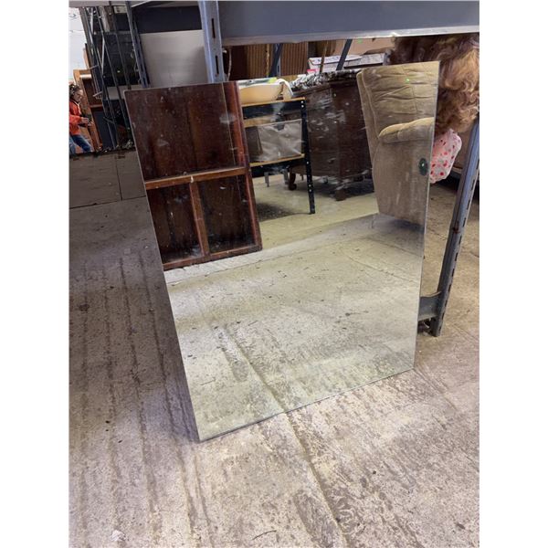 Rectangular Frameless Wall Mirror, Flat Edge"