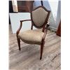 Image 1 : Shield Back Accent Chair With Carved Wood Frame