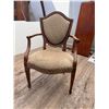 Image 2 : Shield Back Accent Chair With Carved Wood Frame