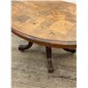 Image 12 : Oval Wood Table with Inlay, Carved Pedestal Legs