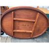 Image 14 : Oval Wood Table with Inlay, Carved Pedestal Legs