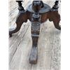 Image 17 : Oval Wood Table with Inlay, Carved Pedestal Legs