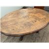Image 2 : Oval Wood Table with Inlay, Carved Pedestal Legs