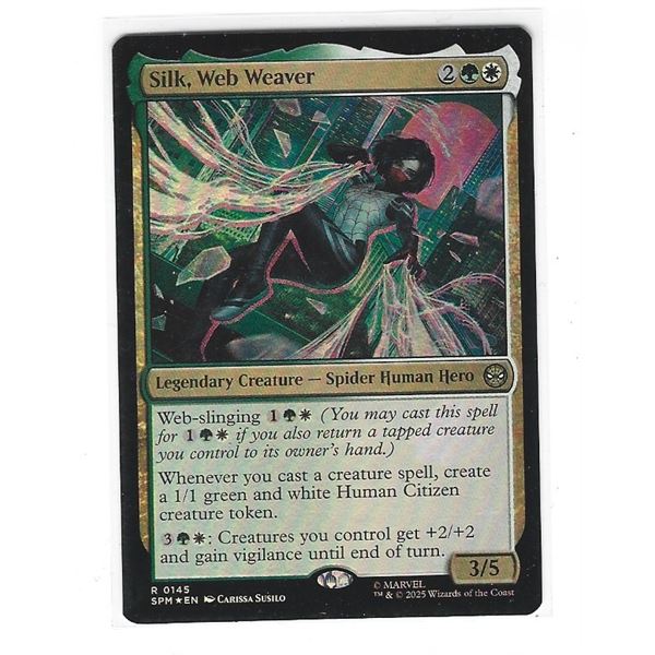 Magic The Gathering Spider Man Silk Web Weaver Foil Rare R 0145