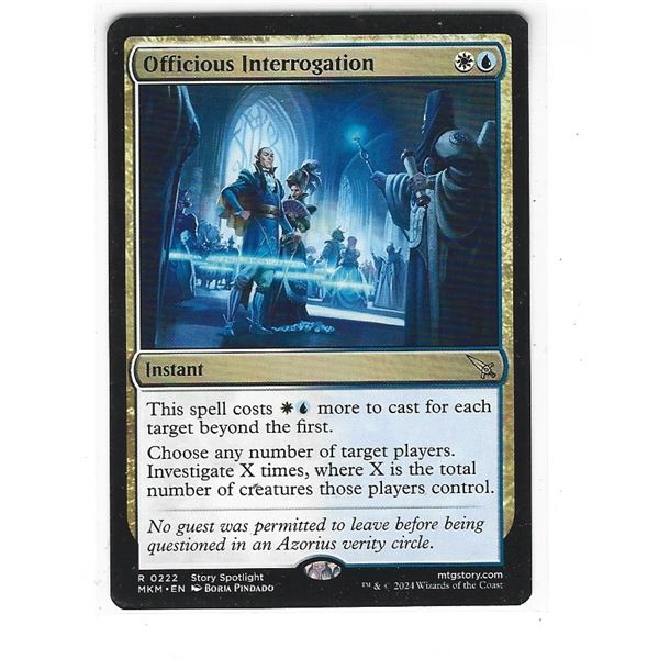 Magic The Gathering Murders at Karlov Manor Officious Interrogation Rare card R 0222