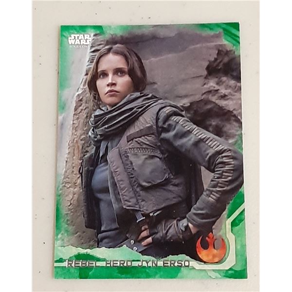 Topps Star Wars Rogue One Felicity Jones - Jyn Erso card #46 Green Squad parallel