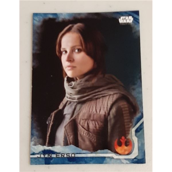 Topps Star Wars Rogue One Felicity Jones - Jyn Erso card #1 Blue Squad parallel