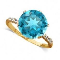 4.59 ct. Blue Topaz Sapphire Ring 10KY