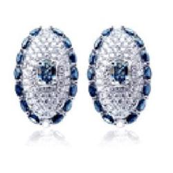 5.27 Ct SI-1 Diamond / Sapphire Earrings 18Kw