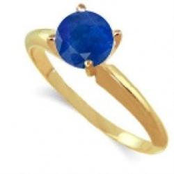 1 Carat Blue Sapphire Solitaire Ring in 14k Gold