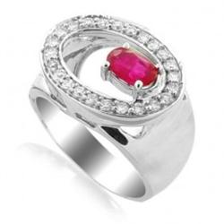 1.22 Carat Ruby VS Diamond Ring 18K W