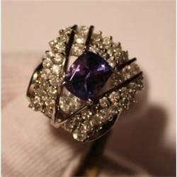 Tanzanite & Diamond Ring - 2+ct Tanz. w/ 2+ctw Dia