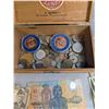Image 4 : An Old Wooden Cigar Box Full of World Coins and Paper Money