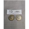 Image 2 : 2 US Silver 50 Cent Coins