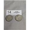 Image 1 : 2 US Silver 50 Cent Coins