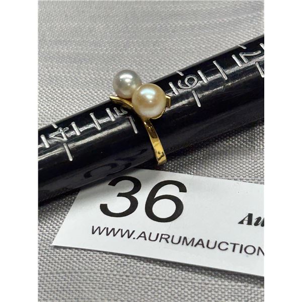 Antique Genuine Pearl Ring Marked 14K G.F.