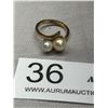 Image 2 : Antique Genuine Pearl Ring Marked 14K G.F.