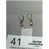 Image 1 : Antique Ruby Earrings Marked Germany K+L
