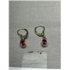 Image 2 : Antique Ruby Earrings Marked Germany K+L