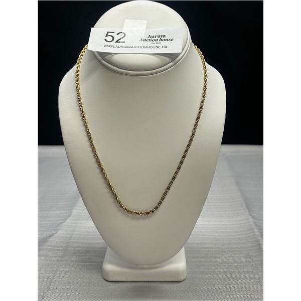 Antique Gold Plated Rope Chain Solid