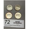 Image 1 : 4 Silver Canadian 1967 Quarters