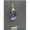 Image 2 : Antique Silver Glass Pendant w/ Chain Necklace