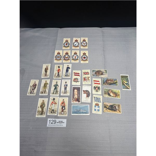Lot of 29 John Player Cigarette Cards 10 Uniformsof Army 7 RAF badgs plus 12 misc