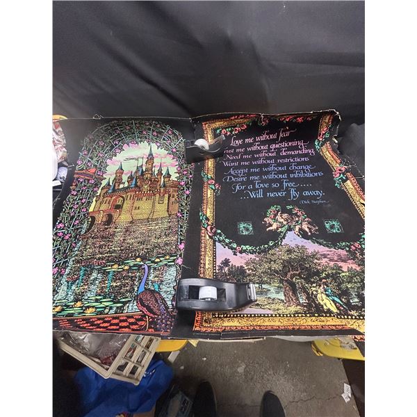 Lot of 2 Vintage Black Light Posters by Western Graphics Corporation Eugene Oregon